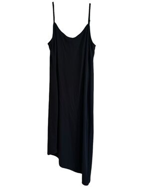 Venezia Black Asymmetrical Slip Dress 14/16